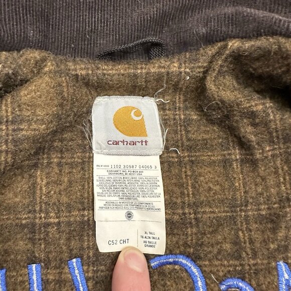 VTG Carhartt C52 CHT Duck Canvas Blanket Lined Chore Barn Coat Jacket XL TALL - Picture 9 of 13
